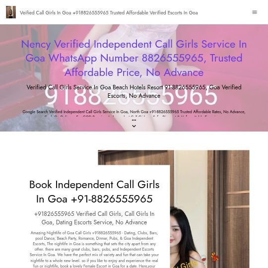 Calangute Beach Verified Call Girls In Goa +91-8826555965 Goa Verified...